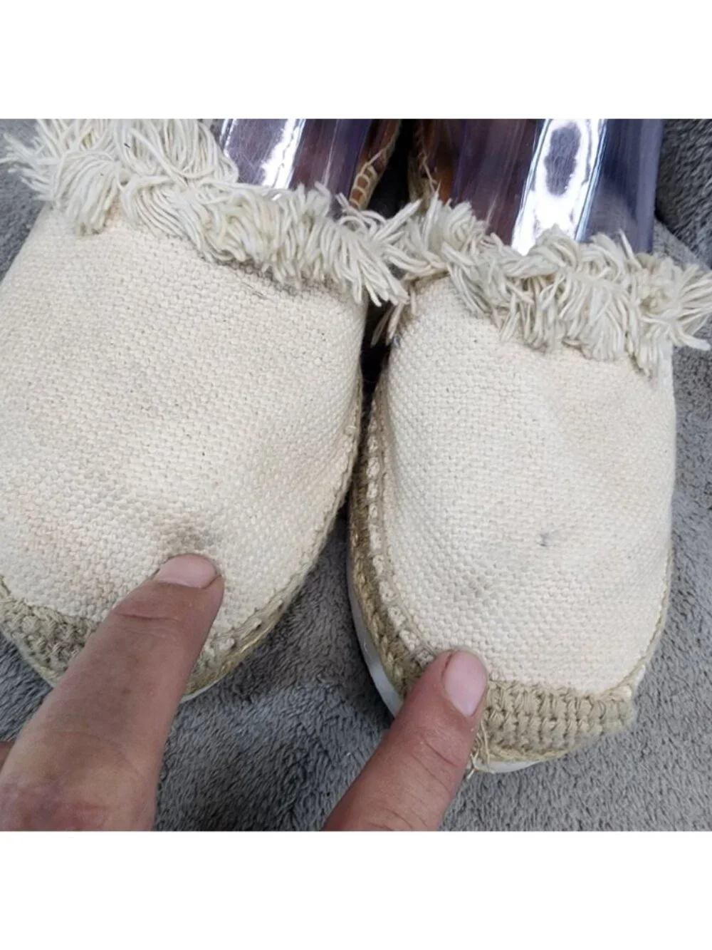 See by Chloe Shoes Womens 7 Tan Textile & Leather Glyn Espadrille Sandals *Read*